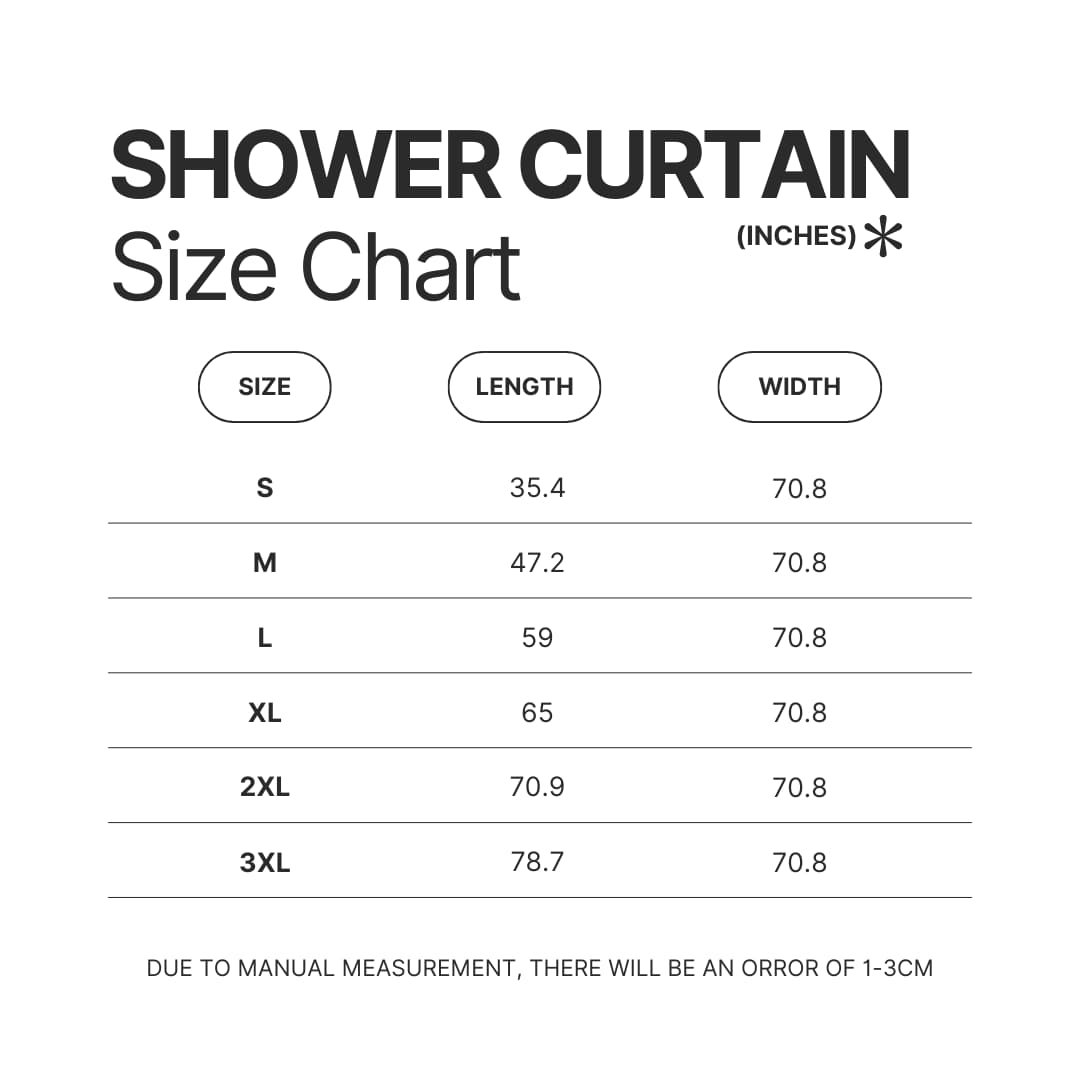 Shower Curtain Size Chart - Ruri Rocks Store